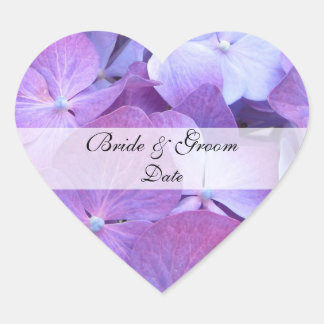 Hydrangea Save the Date Hochzeitskleber Herz-Aufkleber