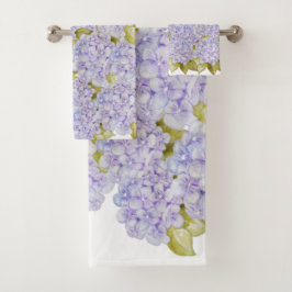 Hydrangea-Schattierungen von violett-blauem Badetu Badhandtuch Set