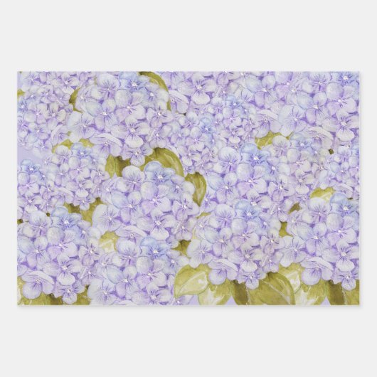 Hydrangea-Shades von Violetblau Geschenkpapier Set (Vorderseite)