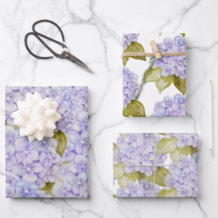 Hydrangea-Shades von Violetblau Geschenkpapier Set