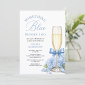 Hydrangea Something Blue Brautparty Einladung (Stehend Vorderseite)