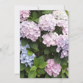 Hydrangea-Sommerblüten, rosa, grün, Hochzeit in Einladung (Rückseite)