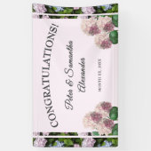 Hydrangea-Sommerblüten, rosa, grün, Hochzeitssaal Banner (Vertikal)