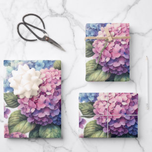 Hydrangea Sommergarten Blume Blumengarten Geschenkpapier Set