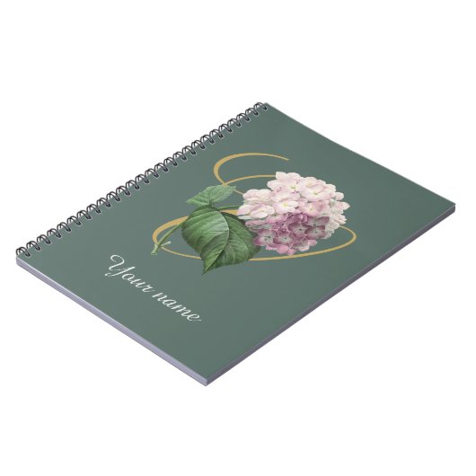 Hydrangea Spiral Foto Notebook Notizblock (Linke Seite)