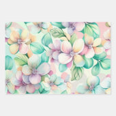 Hydrangea Spring Türkis & Pink Geschenkpapier Set (Vorderseite)