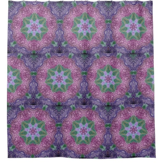 Hydrangea Star Pattern Duschvorhang (Vorderseite)