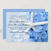 Hydrangea Starfish Parents Names Wedding Invite Einladung (Vorne/Hinten)