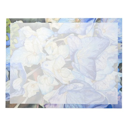 Hydrangea Stationary 8,5" x 11" Anmerkung Pad Notizblock (Vorderseite)