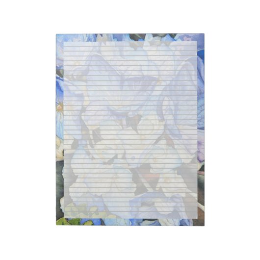 Hydrangea Stationary 8,5" x 11" Lined Note Pad Notizblock (Rotiert)