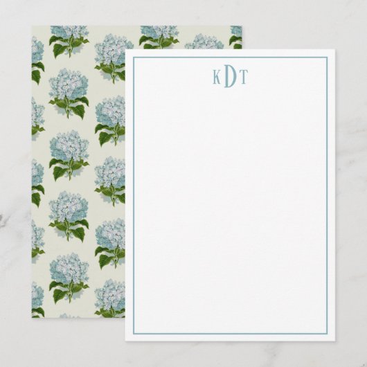 Hydrangea Stationary Notecard Mitteilungskarte (Vorne/Hinten)