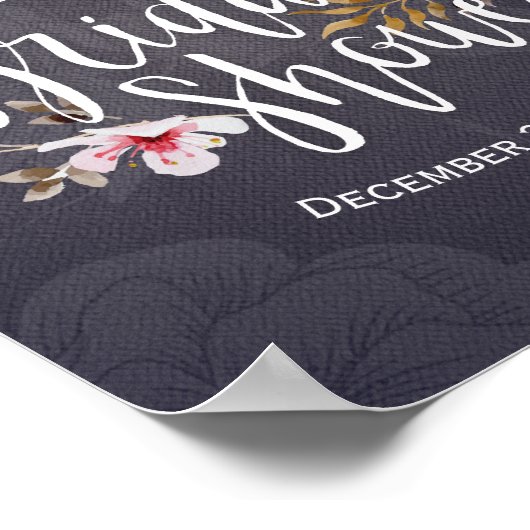 Hydrangea String Lights Brautparty Begrüßungszeich Poster (Ecke)