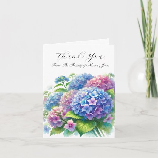 Hydrangea Sympathie Florale Beerdigung Danke (Vorderseite)