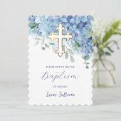 Hydrangea-Taufe Einladung (Stehend Vorderseite)