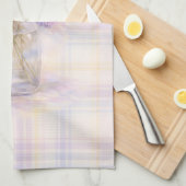 Hydrangea Tea Towel | Pastel Plaid Kitchen Decor Geschirrtuch (Viertel Falte)