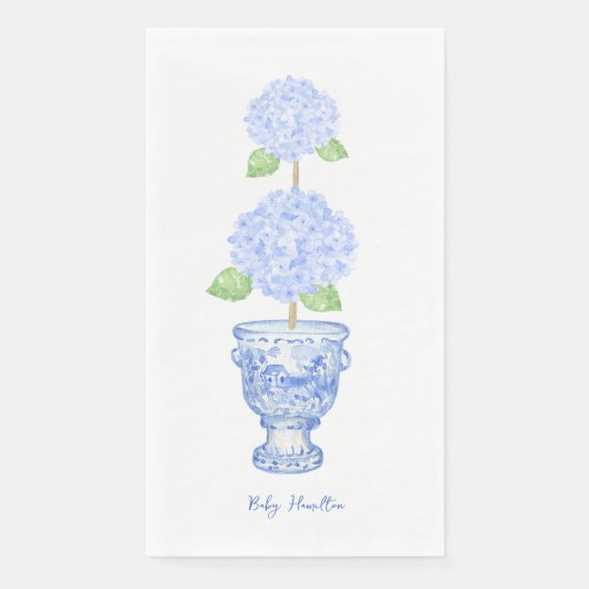 Hydrangea Topiary Chinoiserie Gasttuch Serviette (Vorderseite)