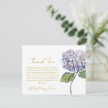 Hydrangea Trauer Danke Karte Beileid