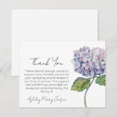 Hydrangea-Trauer-Dankeskarten-Kondolenz Dankeskarte (Vorne/Hinten)
