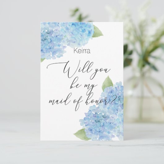 Hydrangea-Trauzeugin Ankündigung (Stehend Vorderseite)