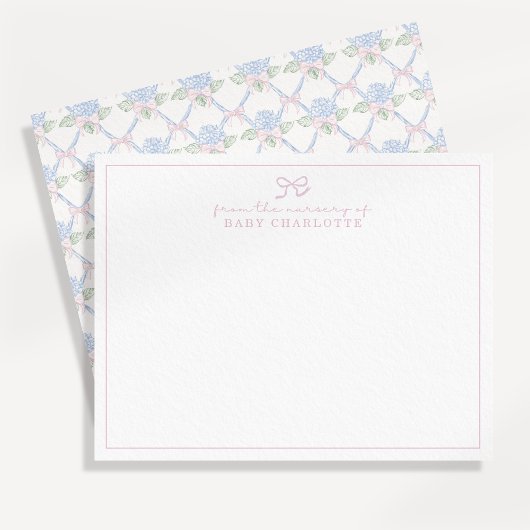 Hydrangea trellilis bow Kinderzimmer Note Card Einladung
