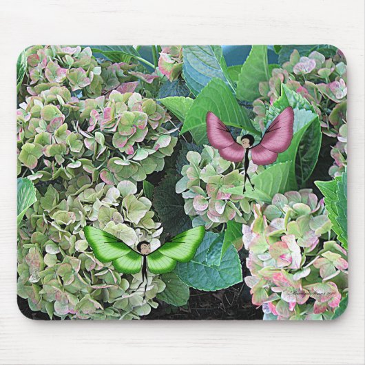 Hydrangea u. Butterfairies Mousepad (Vorne)