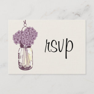 Hydrangea-u. Maurer-Glas-Hochzeit UAWG RSVP Karte