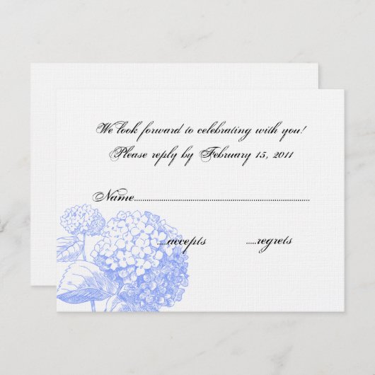 Hydrangea-UAWG RSVP Karte (Vorne/Hinten)