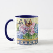 Hydrangea und Butterfly-Tasse Tasse (Links)