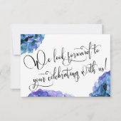 Hydrangea und Calligraphy Song Request UAWG RSVP Karte (Rückseite)