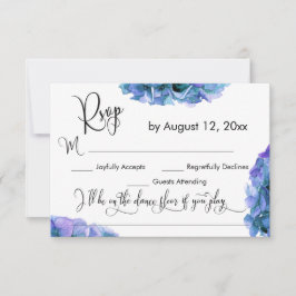 Hydrangea und Calligraphy Song Request UAWG RSVP Karte