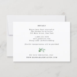 Hydrangea und Eukalyptus Wedding Details Card Einladung