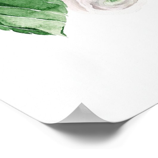 Hydrangea und Greenery Brautparty Begrüßungszeiche Poster (Ecke)