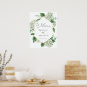 Hydrangea und Grüne Hochzeit Begrüßungszeichen Poster (Küche)