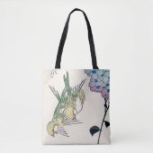 Hydrangea und Grünfinken, Hiroshige, Ukiyo-e Tasche (Vorderseite)