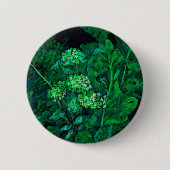 Hydrangea und Horseradish Floral Art Black & Green Button (Vorderseite)