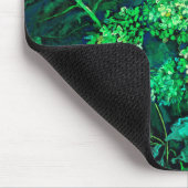 Hydrangea und Horseradish Floral Art Black & Green Mousepad (Ecke)