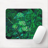 Hydrangea und Horseradish Floral Art Black & Green Mousepad (Mit Mouse)