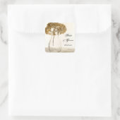 Hydrangea und Perlen Hochzeitsstifte, getrocknet Quadratischer Aufkleber (Tasche)