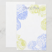 Hydrangea und Rose Hochzeitsgeschosse Briefpapier (Vorne/Hinten)