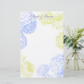 Hydrangea und Rose Hochzeitsgeschosse Briefpapier (Stehend Vorderseite)