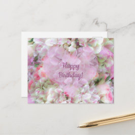 Hydrangea und Rose - Vintages Bouquet in Öl Postkarte