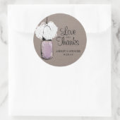 Hydrangea und Rustic Lavender Mason Jar Runder Aufkleber (Tasche)