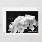 Hydrangea und Schwarzweiss-Beileid danken Ihnen Dankeskarte (Vorne/Hinten)