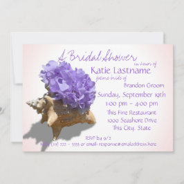 Hydrangea und Seashell Brautparty Lavender Einladung