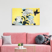 Hydrangea und Swallow, Hokusai, Ukiyo-e Leinwanddruck (Insitu (Wohnzimmer))