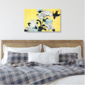Hydrangea und Swallow, Hokusai, Ukiyo-e Leinwanddruck (Insitu (Schlafzimmer))