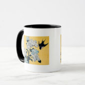 Hydrangea und Swallow, Hokusai, Ukiyo-e Tasse (Vorderseite Links)
