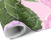 Hydrangea und Torfmuster Geschenkpapier (Rolleneckpunkt)