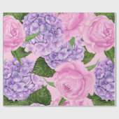 Hydrangea und Torfmuster Geschenkpapier (Flach)
