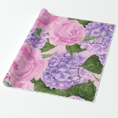 Hydrangea und Torfmuster Geschenkpapier (Ungerollt)